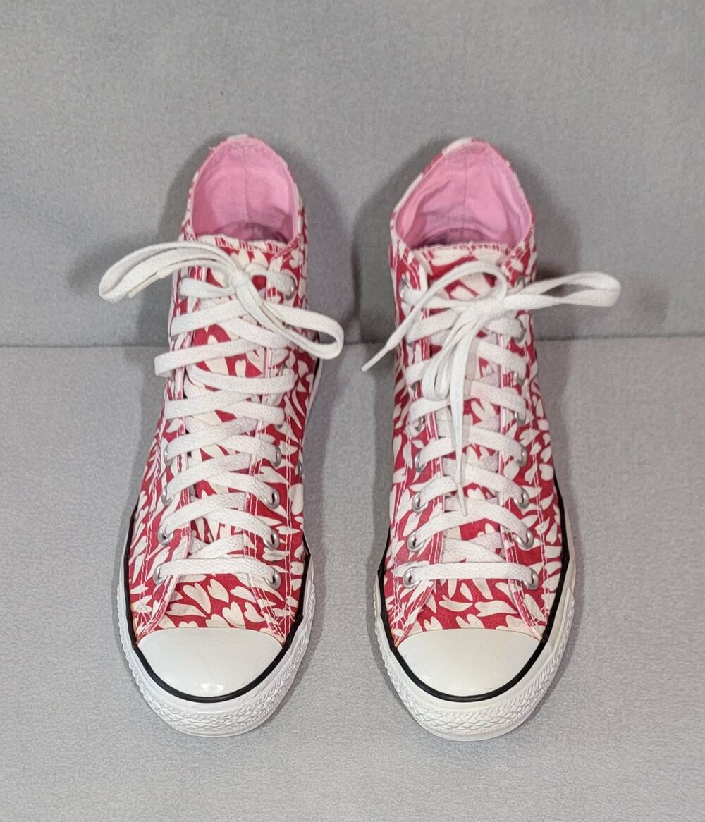 Converse Chuck Taylor All Star Hearts Red Vintage Hi 1U628 M7 W9